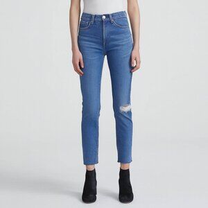Rag & Bone High Rise Ankle Skinny Jeans Pamela Distressed Frayed Women’s Size 27